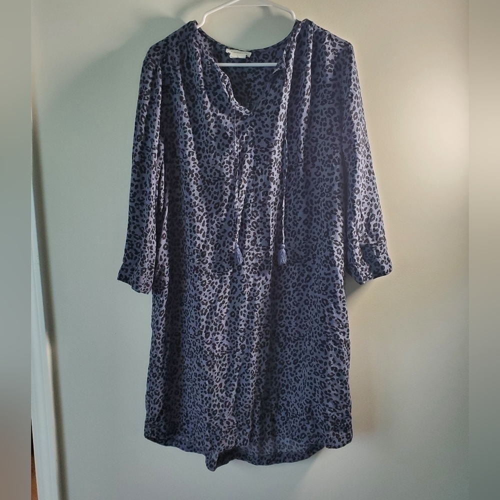Beach Lunch Lounge Animal Print Dress with Tassle Detail Great with Leggings
